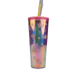 Daisy Minions Collection Double Wall Plastic Bottle with Straw
