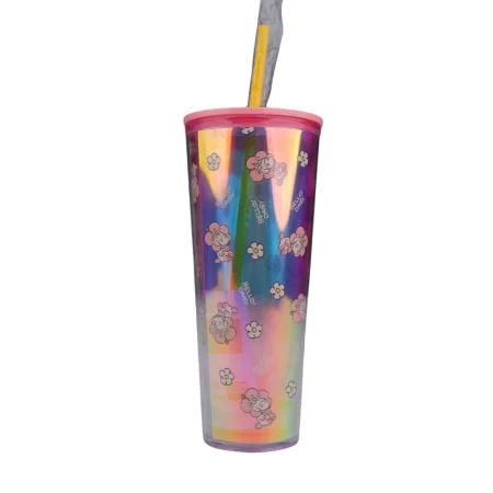 Daisy Minions Collection Double Wall Plastic Bottle with Straw