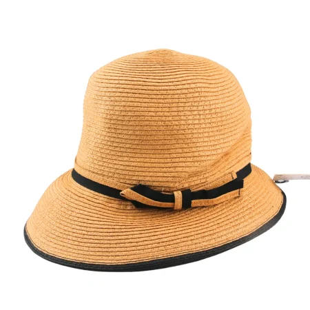 Holiday Series Bowknot Straw Hat (Dark Brown)