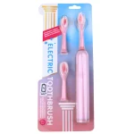 Battery Powered Roman Pillar Design Electric Toothbrush with 3 Heads  Model: BBKH06(White)