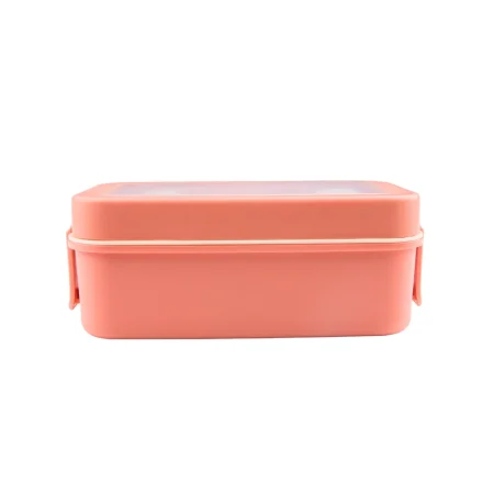 Simple Style Square Double-layer Bento Box 1400mL(Red)