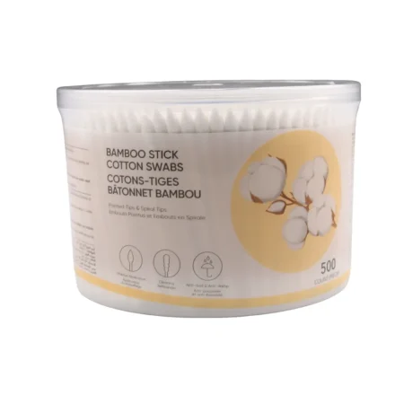 Bamboo Stick Cotton Swabs 500 Count (Pointed Tips & Spiral Tips)