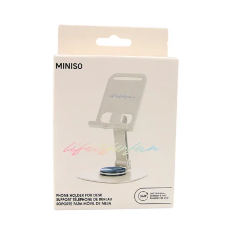 Life is for Fun Series Metal Rotating Phone Holder for Desk (White)