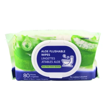 Aloe Flushable Wipes (80 Wipes)