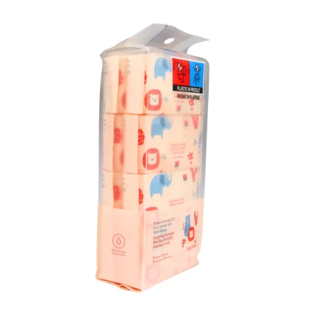 Forest Animals EDI Pure Water Mini Wet Wipes (8 Wipes×8 Packs)